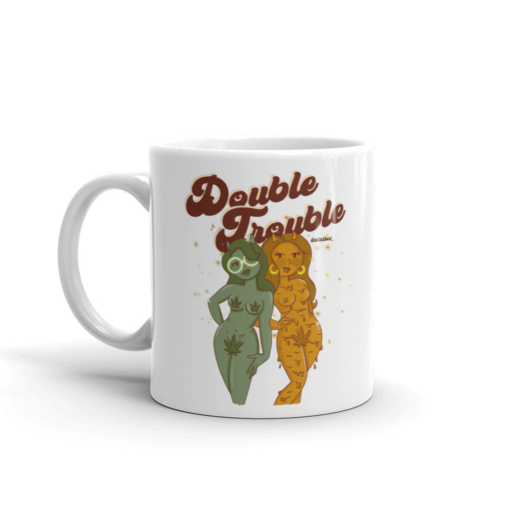 Double Trouble White glossy mug