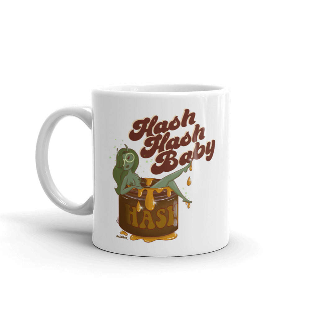 Hash Babe White glossy mug